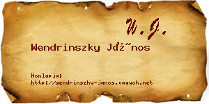 Wendrinszky János névjegykártya